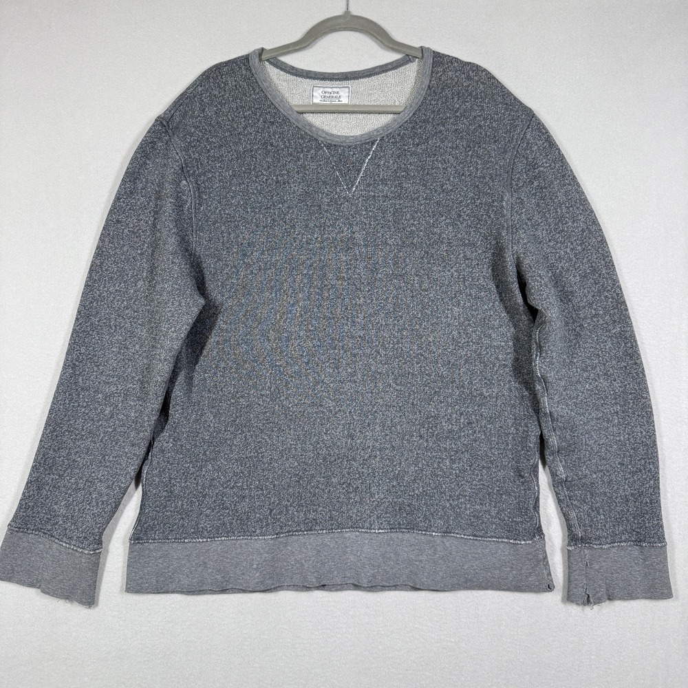 Officine Generale Paris Sweatshirt Men Large Grey Crewneck Pullover French Terry